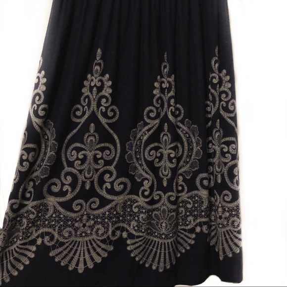 Soma Tile Print Cinched Waist Soft Dress Modest - Picture 5 of 7